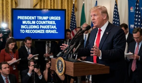 ٹرمپ کا پاکستان سمیت تمام مسلم ملکوں سے اسرائیل کو تسلیم کرنے کا مطالبہ