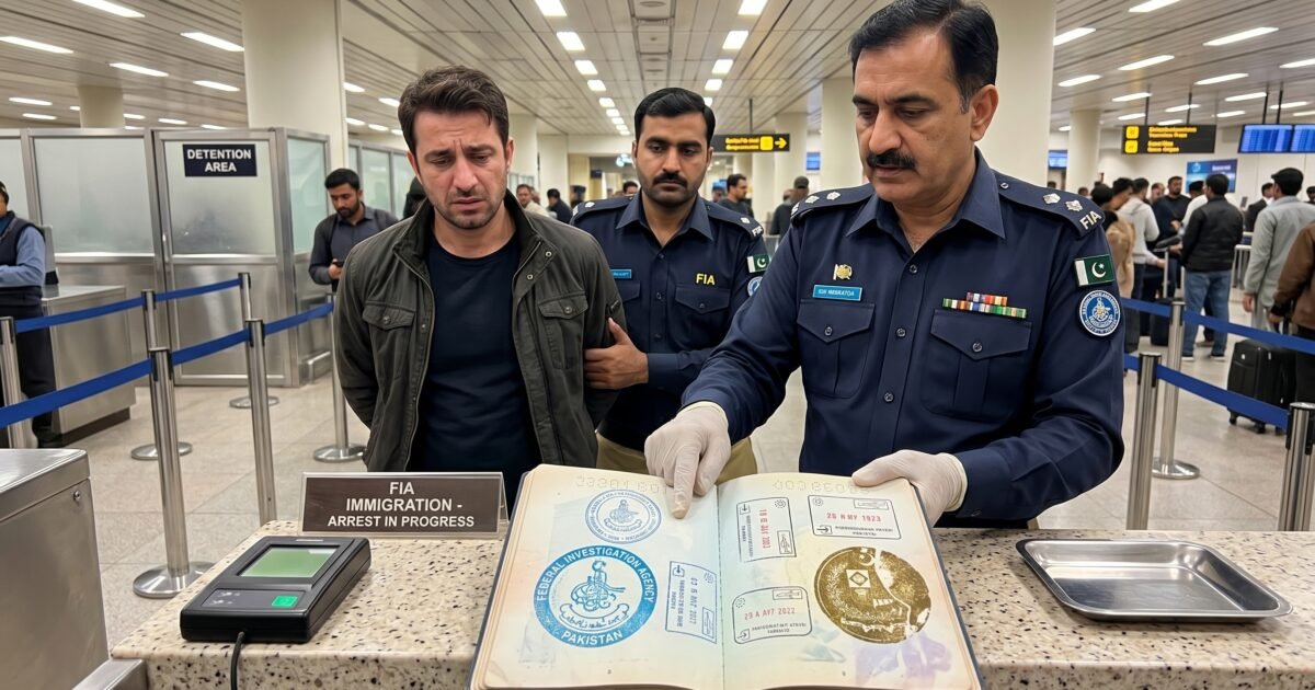ایف آئی اے امیگریشن نے کارروائی کرتے ہوئے جعلی امیگریشن مہریں لگوانے والے مسافرکو گرفتار کرلیا