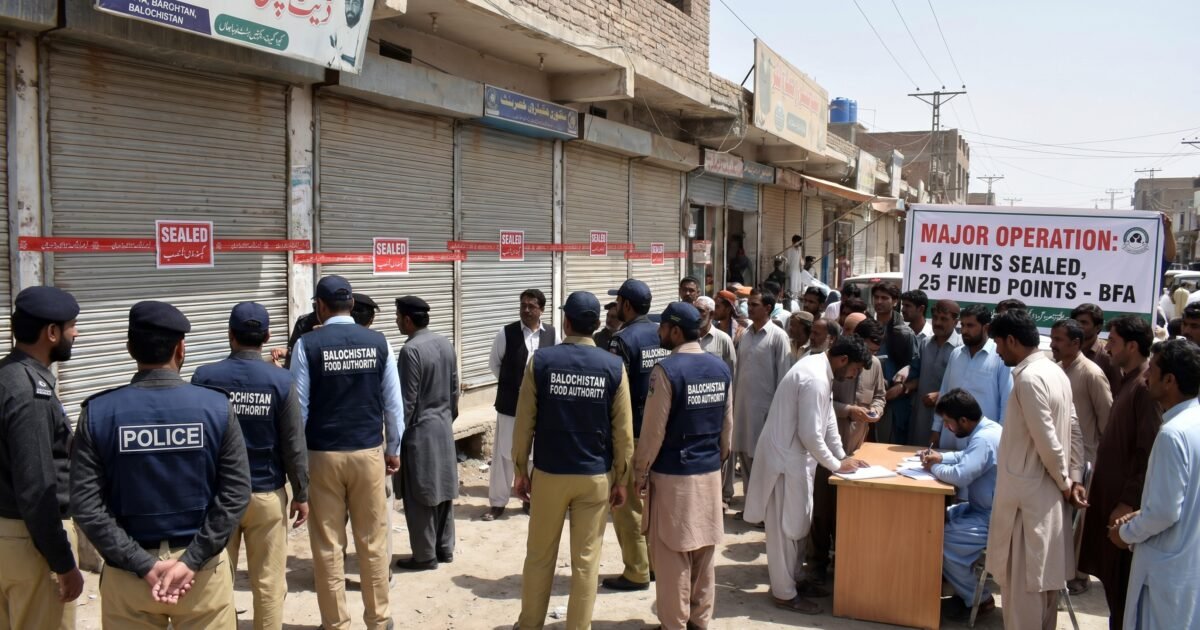 بلوچستان بھر میں بی ایف اے کی بڑی کارروائیاں، 4 فوڈ یونٹس سیل اور 25 پوائنٹس کو جرمانہ