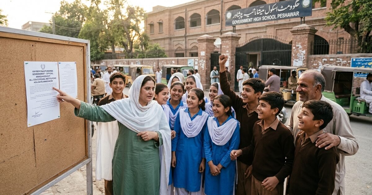 خیبر پختونخوا کے تعلیمی اداروں میں تعطیلات کا اعلامیہ جاری