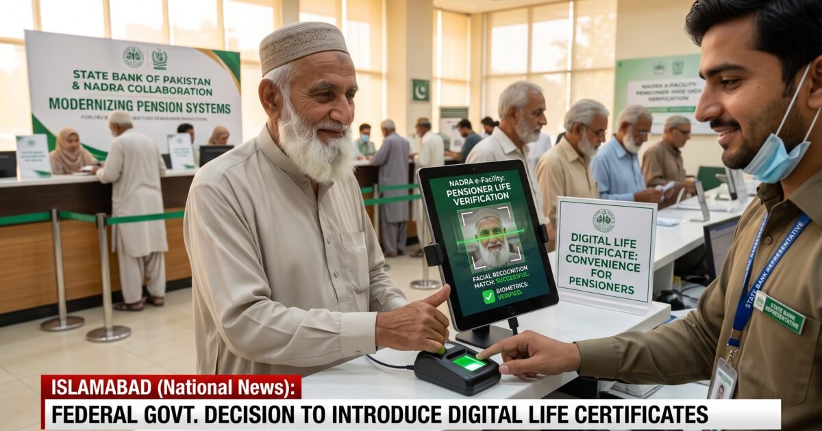 پنشنرز کے زندہ ہونے کی تصدیق کیلئے ڈیجیٹل لائف سرٹیفکیٹ لانے کا فیصلہ