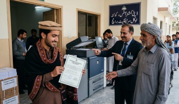 کوئٹہ میں لوکل سرٹیفکیٹ کا پرنٹنگ پیپر کراچی سے پہنچ گیاآج سے باقاعدہ آغاز ہوگا