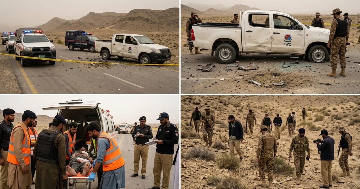 تربت ، ایف ڈبلیو او کے ٹھیکیدار کی گاڑی پر ریموٹ کنٹرول بم حملہ، 3 افراد جاں بحق