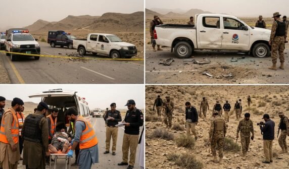 تربت ، ایف ڈبلیو او کے ٹھیکیدار کی گاڑی پر ریموٹ کنٹرول بم حملہ، 3 افراد جاں بحق