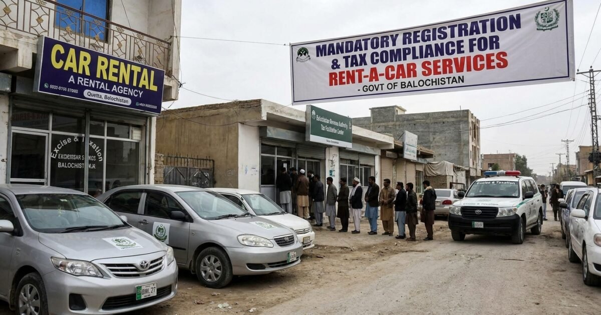 بلوچستان میں رینٹ اے کار اور آٹوموبائل رینٹل سروسز کیلئے رجسٹریشن اور ٹیکس تعمیل لازمی قرار