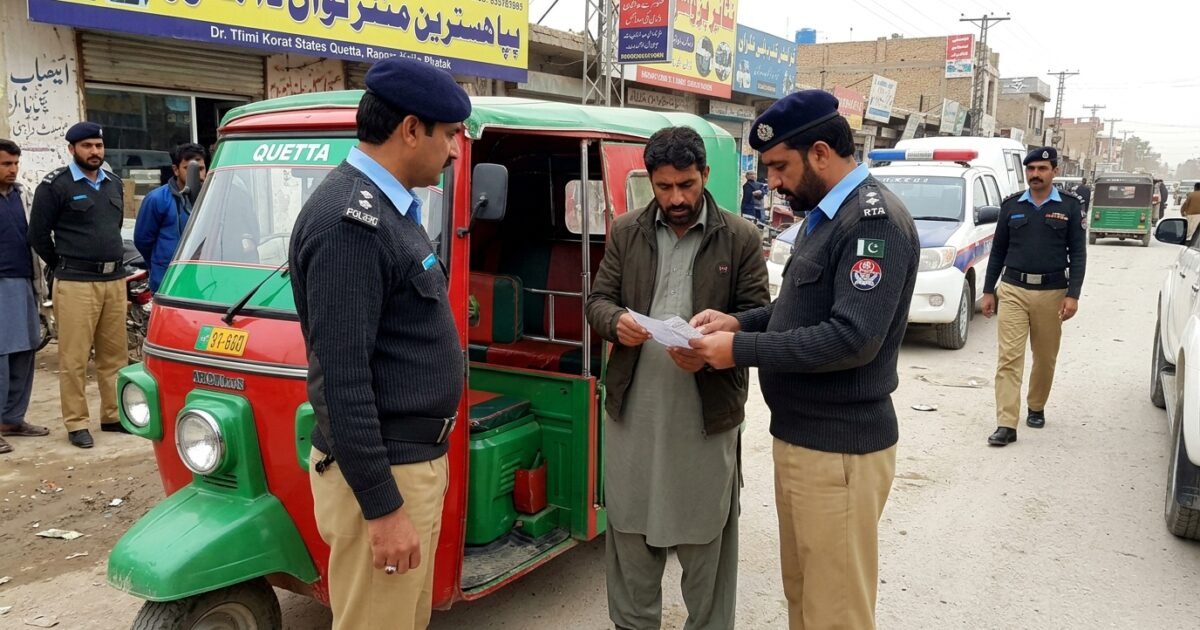 کوئٹہ میں غیر قانونی رکشوں کے خلاف کریک ڈاؤن، متعدد رکشے بند