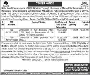Deupity conservator of forest- Planning & Development Quetta
