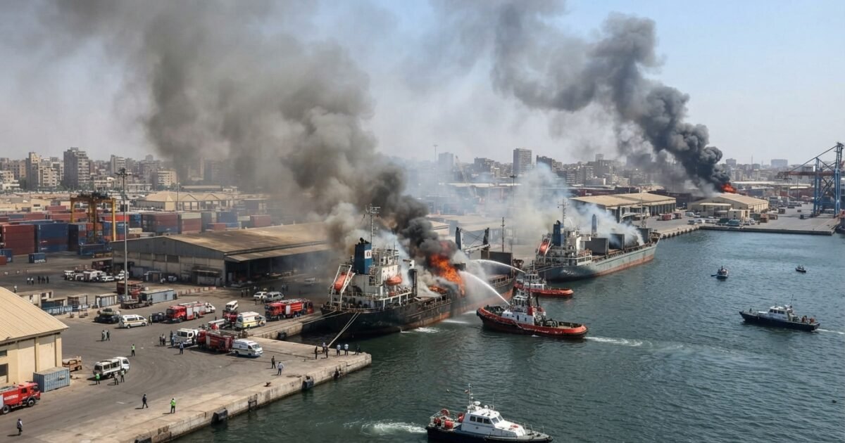 مشرقِ وسطی میں جنگ نے نیا رخ اختیار کر لیا، مصر کی بندرگاہ پر دھماکہ، 2 جہازوں میں آگ لگ گئی