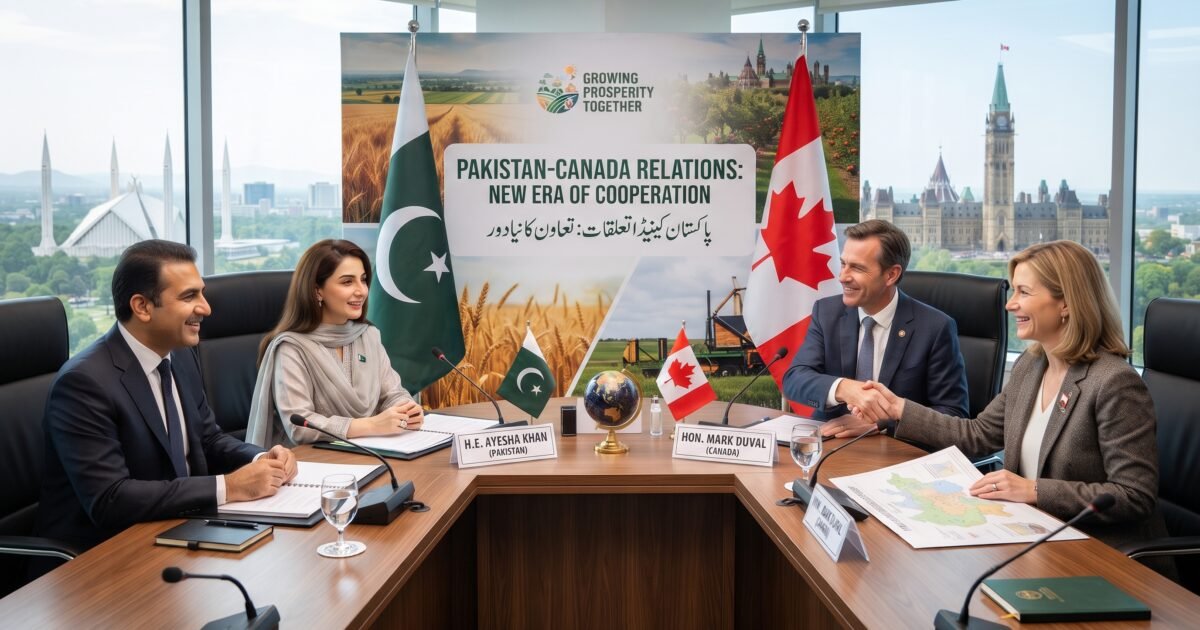 پاکستان اور کینیڈا کے تعلقات میں نئی پیش رفت، تجارت اور زراعت میں تعاون سے ترقی کی نئی امیدیں