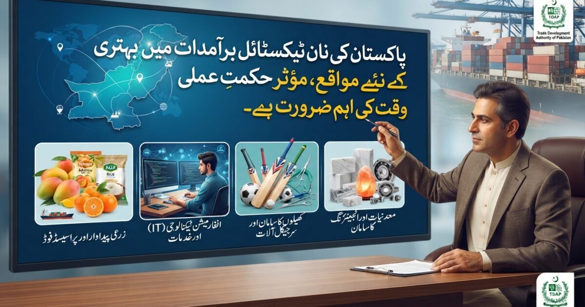 پاکستان میں نان ٹیکسٹائل برآمدات میں بہتری کے نئے مواقع، مؤثر حکمتِ عملی وقت کی ضرورت