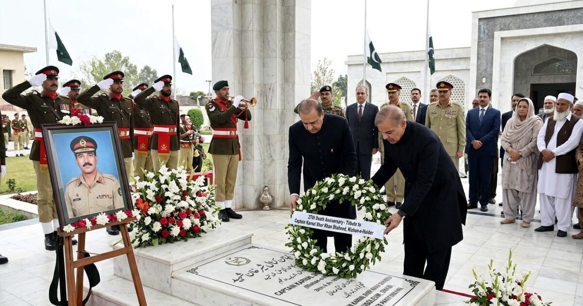 صدر اور وزیر اعظم کا کیپٹن کرنل شیر خان شہید کی 27 ویں برسی پر خراج عقیدت