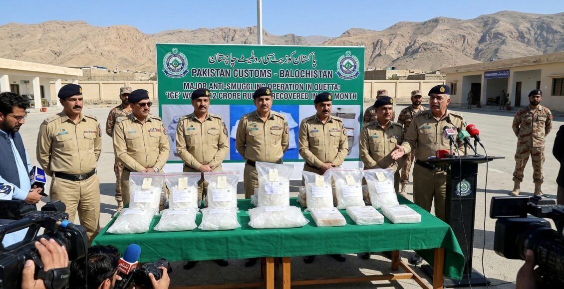 کوئٹہ، کسٹمز کی بڑی کارروائیاں، ایک ماہ کے دوران 12 کروڑ روپے مالیت کی 'آئس' برآمد