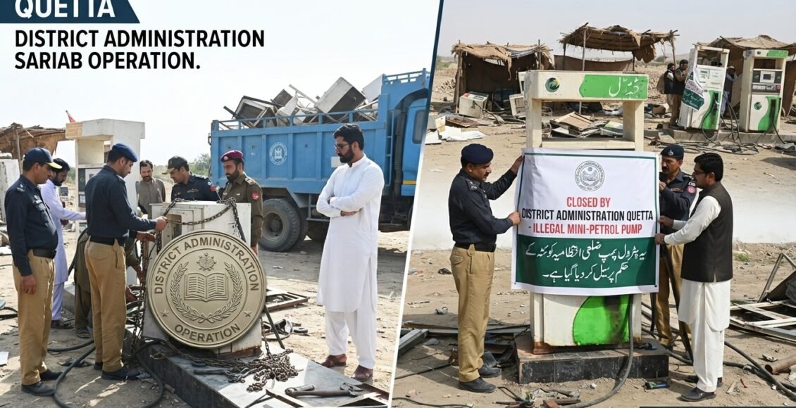 کوئٹہ، ضلعی انتظامیہ کا سریاب میں غیر قانونی منی پٹرول پمپس کے خلاف گرینڈ آپریشن، 25 پمپس سیل