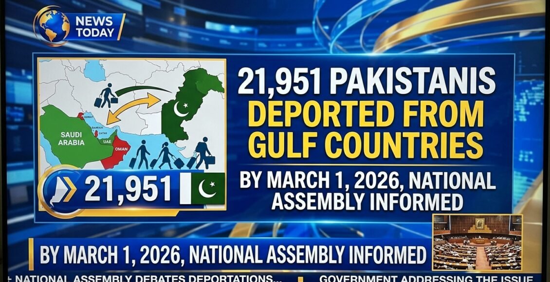 خلیجی ممالک سے یکم مارچ 2026 تک 21 ہزار 951 پاکستانی ڈی پورٹ ہوئے، قومی اسمبلی کو آگاہی
