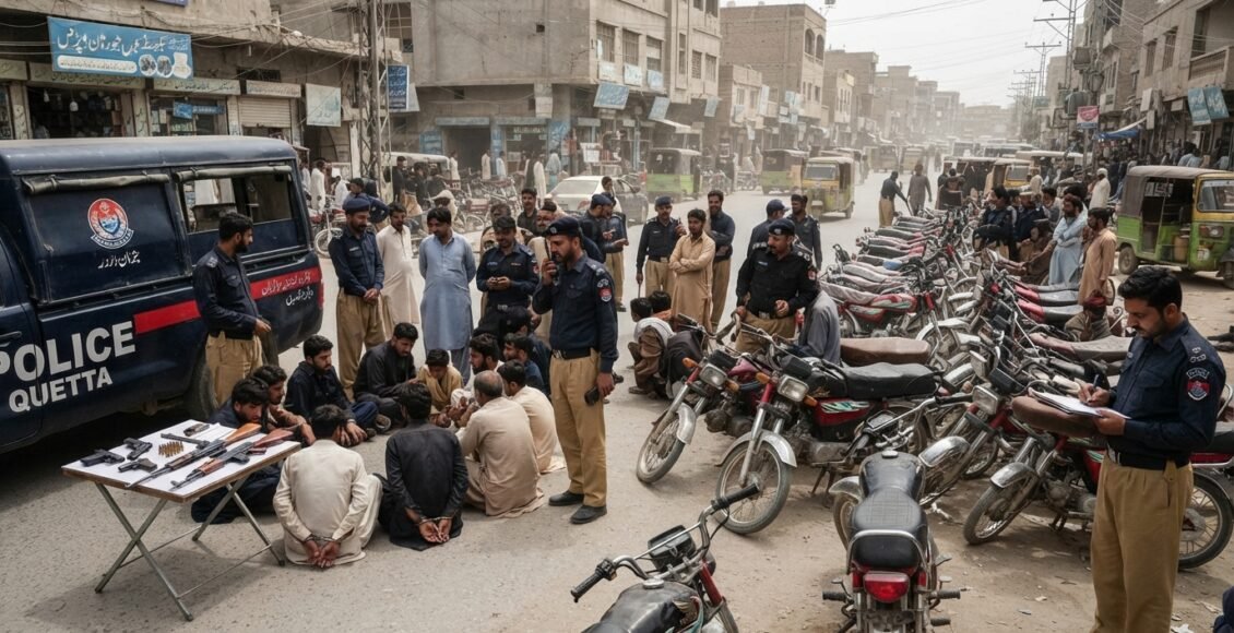 کوئٹہ، پولیس کی مختلف کارروائیاں، چوروں اور غیر قانونی مقیم افغان باشندوں سمیت متعدد ملزمان گرفتار