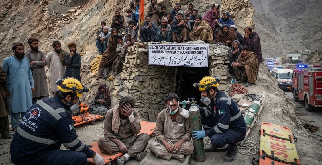 شاہرگ کی کوئلہ کان میں گیس بھرنے سے بڑا حادثہ، 8 کانکن پھنس گئے، 2 زخمی نکال لیے گئے
